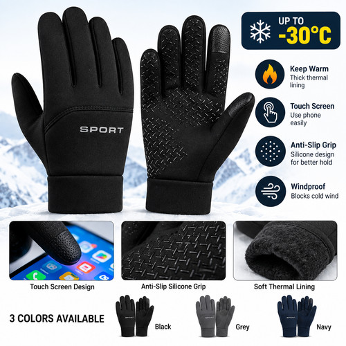 Winter gloves waterproof - winter,