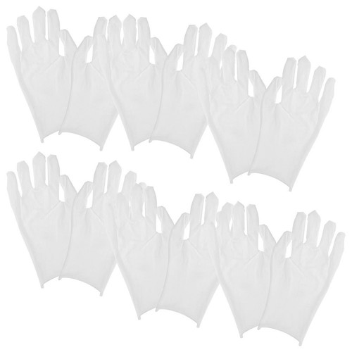 Mens white cotton gloves soft - white,
