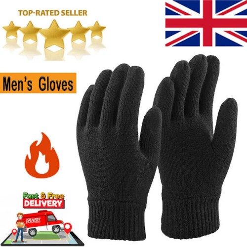 Mens knitted gloves - mens, winter