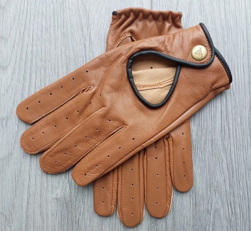 Leather driving gloves - gloves, mens