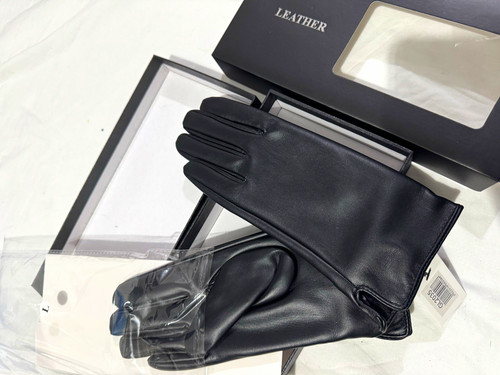 Men black leather - men's, lined