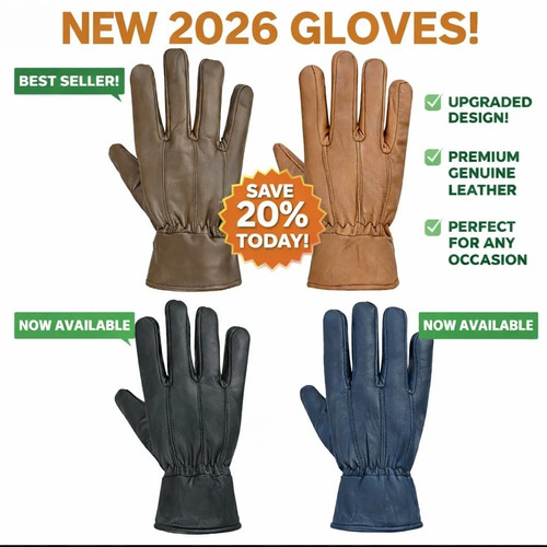 Men leather winter gloves - winter,