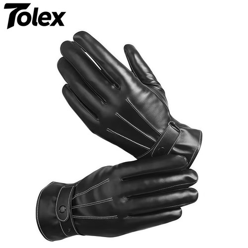 Mens leather touch screen - leather,