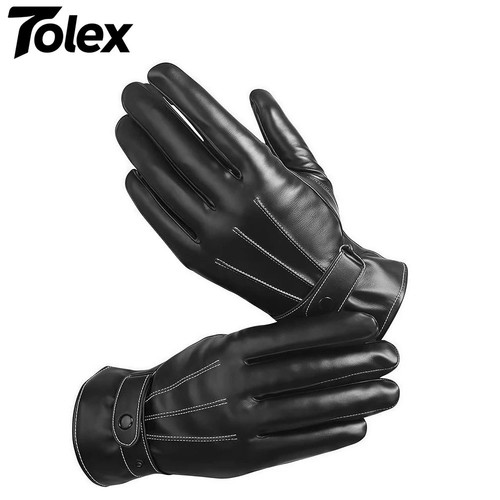 Mens leather touch screen - leather,
