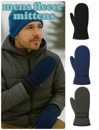 Mens mittens fleece lined - mens,